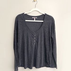 Victorias Secret Long Sleeve Henley Button Up Sleep Shirt